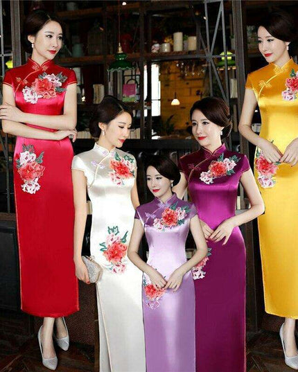 Elegance Redefined: Stunning Floral Cheongsam Dress for Special Occasions