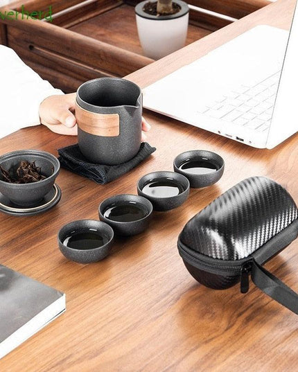 Elegant Ceramic Porcelain Kung Fu Tea Set - A Sophisticated Experience for Tea Aficionados