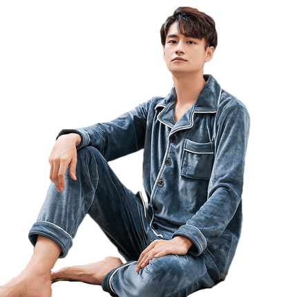 Cozy Men's Coral Fleece Winter Pajama Set