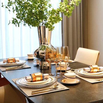 Botanica Luxe: European-Inspired Ceramic Dinner Plate Set for Elegant Entertaining