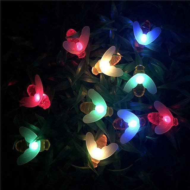 Glistening Solar-Powered Honey Bee Fairy Lights: Eco-Conscious Outdoor Decor