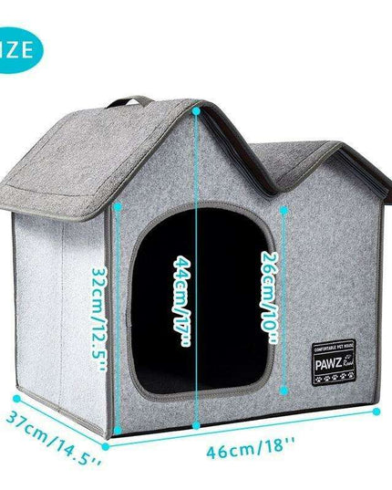 Cozy Dual-Chamber Winter Pet Retreat with Reversible Cushion - Choose from 2 Stylish Colors