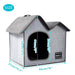 Winter Pet Retreat House with Dual Rooms and Interchangeable Pad - Choose from 2 Stylish Colors