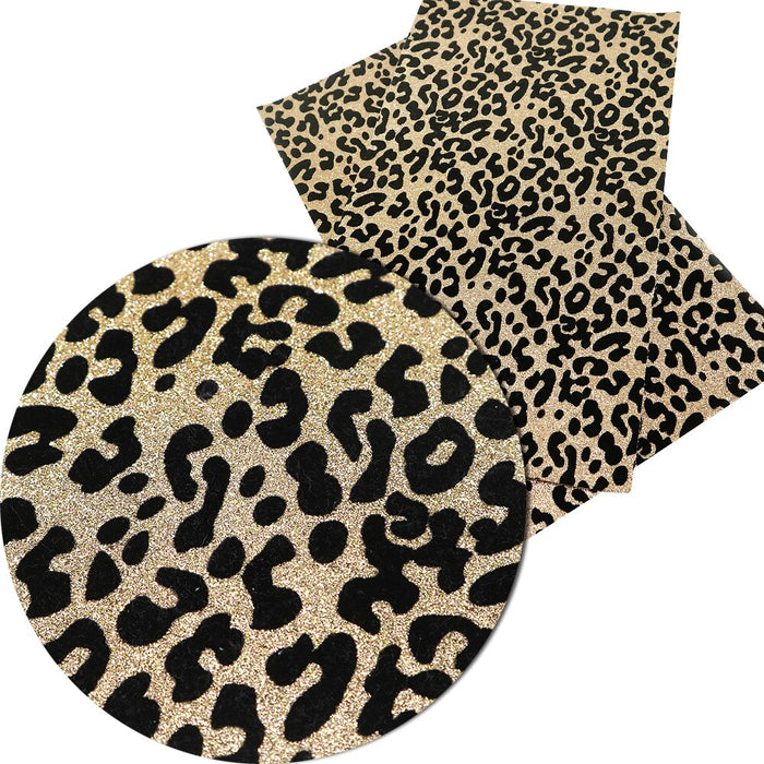 Leopard Print DIY Crafting Kit - Stylish Faux Leather Assortment for Creative Projects