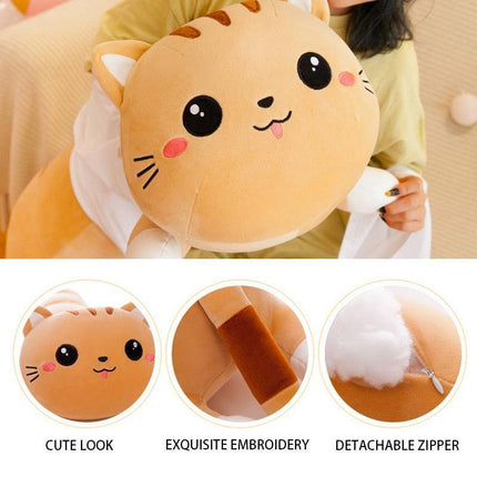 Adorable Cartoon Cat Plush Body Pillow Range - Multiple Sizes for Cozy Comfort