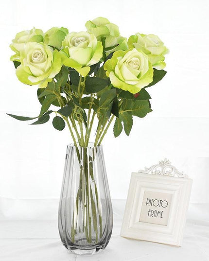 Luxurious 10-Piece Flannel Silk Rose Collection - Exquisite Floral Arrangement