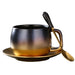 Elevate Your Morning: Botanica Matte Black Gold Marble Ceramic Coffee Mug Set