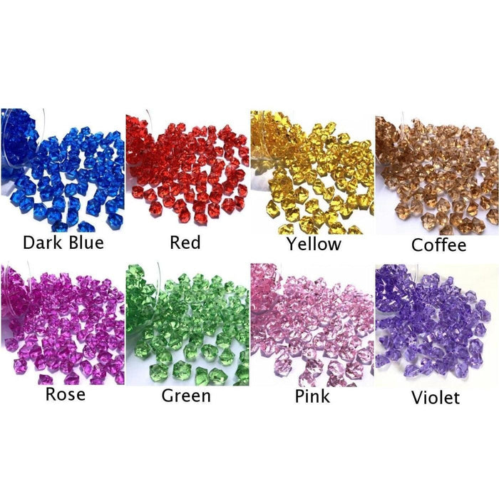 150-Piece Assorted Acrylic Crystal Stones for Home Decor and DIY Projects