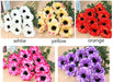 Lifelike Silk Anemone Floral Arrangement Set - 15-Piece Elegance Collection for Home and Events