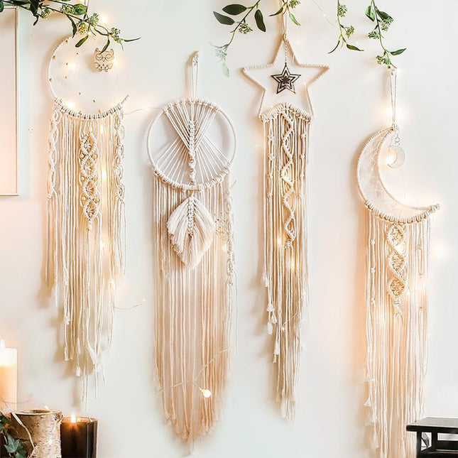 Moonlit Dreams Macrame Wall Hanging - Handcrafted Eco-Conscious Bohemian Decor