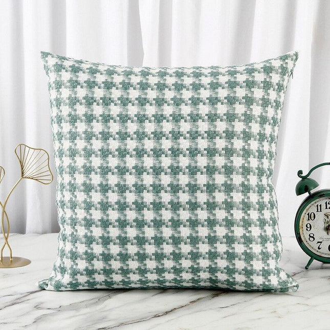 Chic Reversible Black and White Pillow Covers Featuring Houndstooth & Checkered Designs