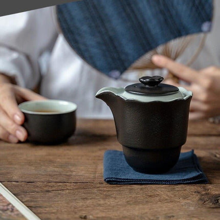 Sleek Black Ceramic Tea Set: Elevate Your Brewing Experience with Timeless Elegance