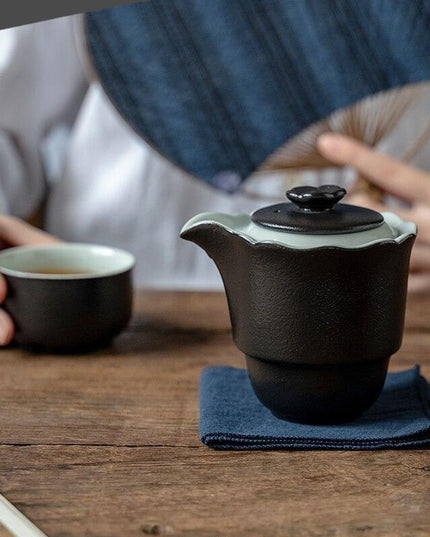 Sleek Black Ceramic Tea Set: Elevate Your Brewing Experience with Timeless Elegance