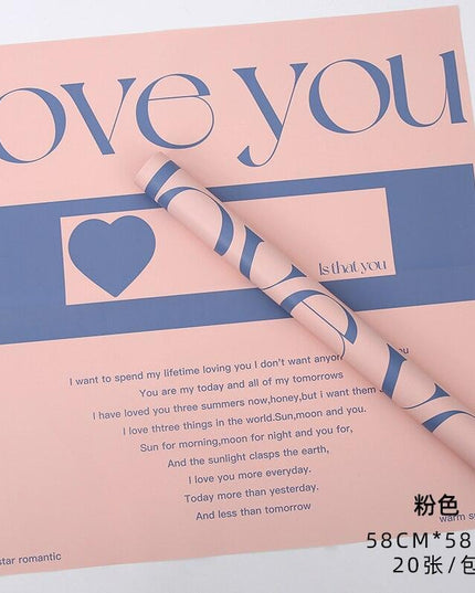 Elegant Floral Wrap with English Letter Design - Waterproof Bouquet Enhancer