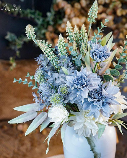 Luxurious Silk Dahlia Floral Display for Elegant Home Décor