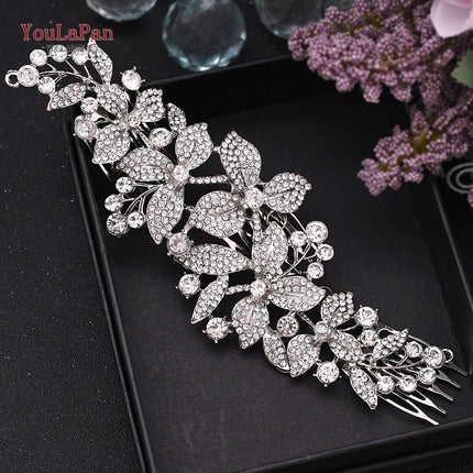 Glamorous Indian Bridal Rhinestone Tiara and Floral Hairpiece Collection for Wedding Splendor
