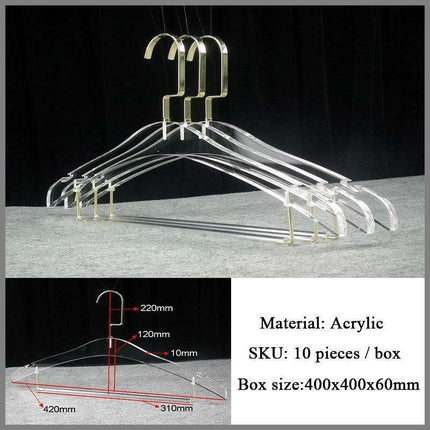Stylish Acrylic Hanger Set with Attached Hanging Bar for Closet Organization