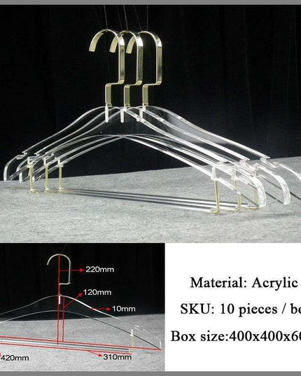 Stylish Acrylic Hanger Set with Attached Hanging Bar for Closet Organization