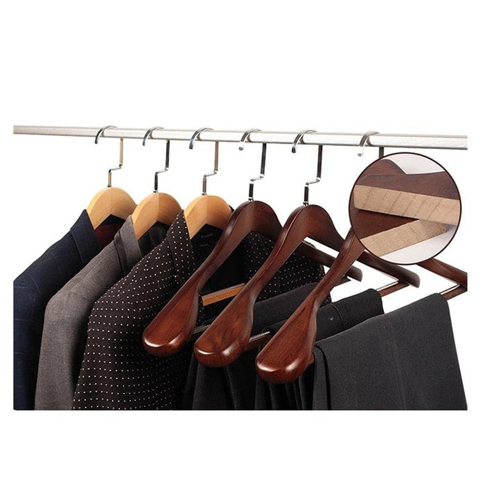 Luxurious Botanica Wooden Suit Hanger with Wide Shoulders and Non-Slip Bar