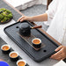 Chinese Stone Tea Tray Set with Water Drainage System - Elegant Tea Serving Platter