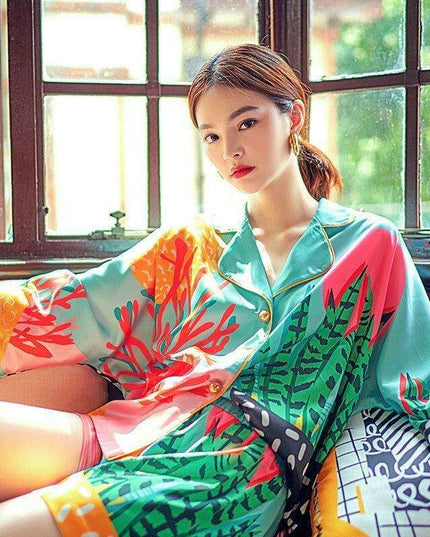 Tropical Paradise Hand-Drawn Sleepwear Set