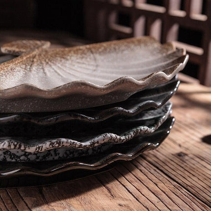 Cultural Harmony: Exquisite Japanese-Korean Fan Plate Set for Elegant Dining