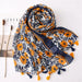 Luxurious Blue Porcelain Cashmere Blend Shawl - The Perfect Accessory for Any Occasion