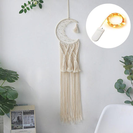 Moonlit Dreams Macrame Wall Hanging - Handcrafted Eco-Conscious Bohemian Decor