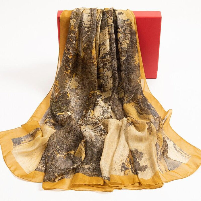 Silk Chiffon Scarf - Luxury Elegance for Women