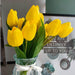 Elegant Hot Pink Tulip Bouquet: Realistic Stems with 5 Lifelike Buds