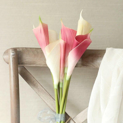 Chic Set of 5 Lifespan PU Calla Lily Stems - 65cm Realistic Artificial Flowers