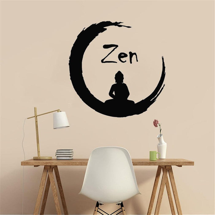 Serene Oasis Zen Circle Wall Decals for Mindful Yoga & Meditation Retreat