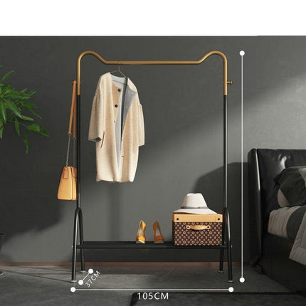 Chic Golden Steel Pipe Garment Drying Rack for Stylish Home Organization