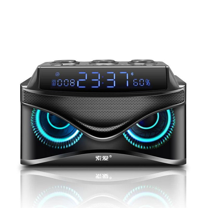 Ultimate Portable Wireless Speaker with LED Alarm Clock and Subwoofer