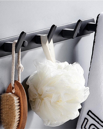 Chic Wall-Mounted Storage Organizer with Hooks and Shelf - Sleek Home Organization Solution