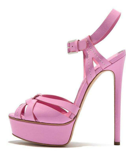 Chic Pink Beaded T-Strap Platform Heels: Your Summer Statement Piece for Elegant Nights