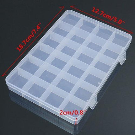 Jewelry Storage Organizer with 24 Compartments and Secure Snap-Lock Lid