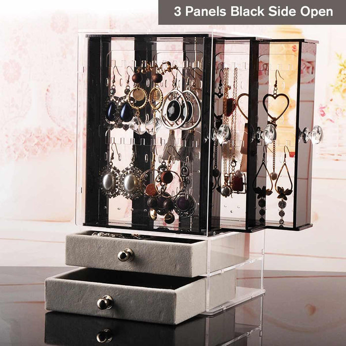 Acrylic Jewelry Organizer with Dustproof Design and Multiple Drawers