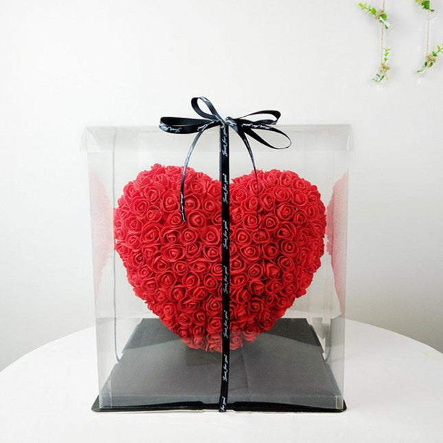 Forever Love Heart-Shaped Red Rose Floral Display
