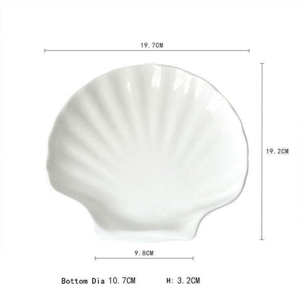 Seashell-Inspired Ceramic Plate Set: Ideal for Steak, Salad, and Desserts