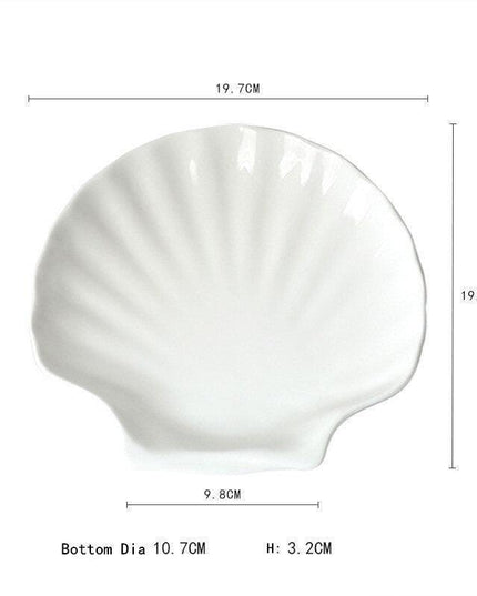 Seashell-Inspired Ceramic Plate Set: Ideal for Steak, Salad, and Desserts