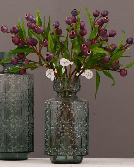 Festive Charm: Green Berries and Eucalyptus Foam Flower Arrangement Kit for a Joyous Holiday Atmosphere