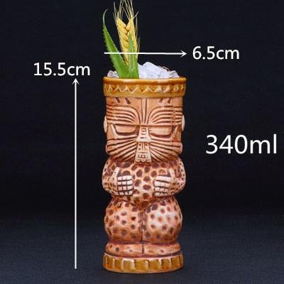 450ml Ceramic Tiki Mug: Stylish Drinkware for Beer, Wine, and Cocktails