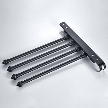 DOOKOLE Contemporary Stainless Steel Swivel Towel Rack with Hook for Enhanced Bathroom Organization