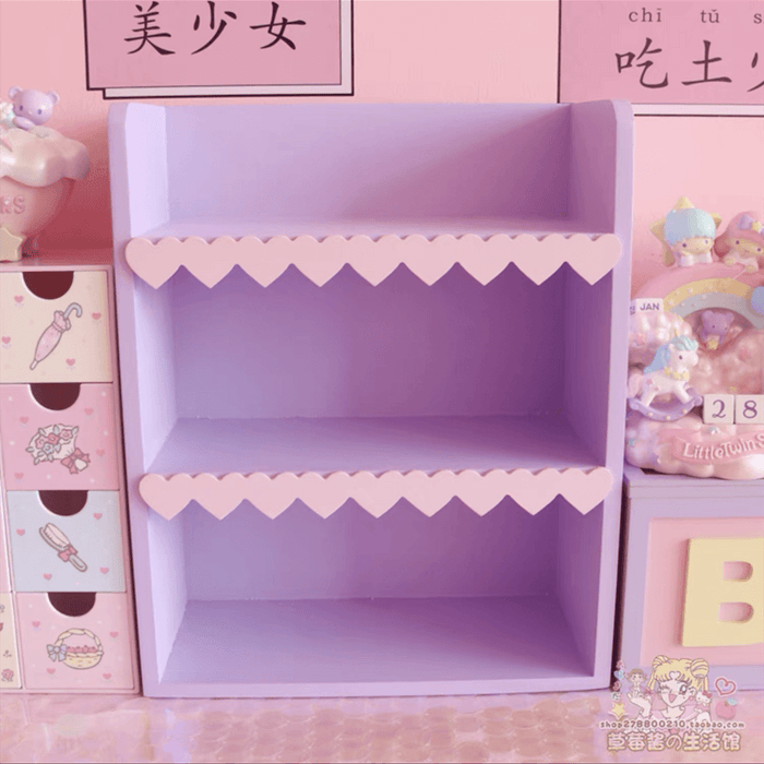 Elegant Pink Wooden Storage Organizer Cabinet