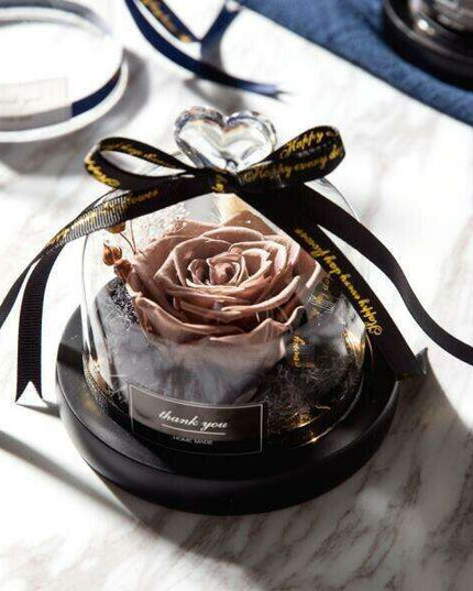 Captivating Glass Rose Lamp in Elegant Dome - A Cherished Emblem of Love