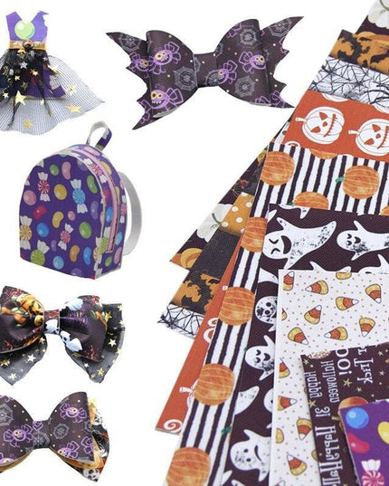 Spooky Pumpkin Patch Leatherette Crafting Fabric - Creative Charm by David Accessories