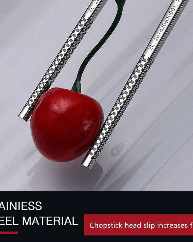 Stylish 23.5cm Korean Stainless Steel Chopsticks with Heat-Resistant Grip