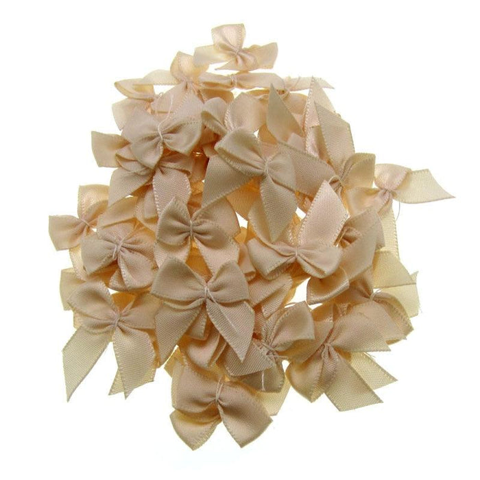 Elegant Mini Satin Ribbon Bows Pack - 50 Pieces for Stylish DIY Crafting