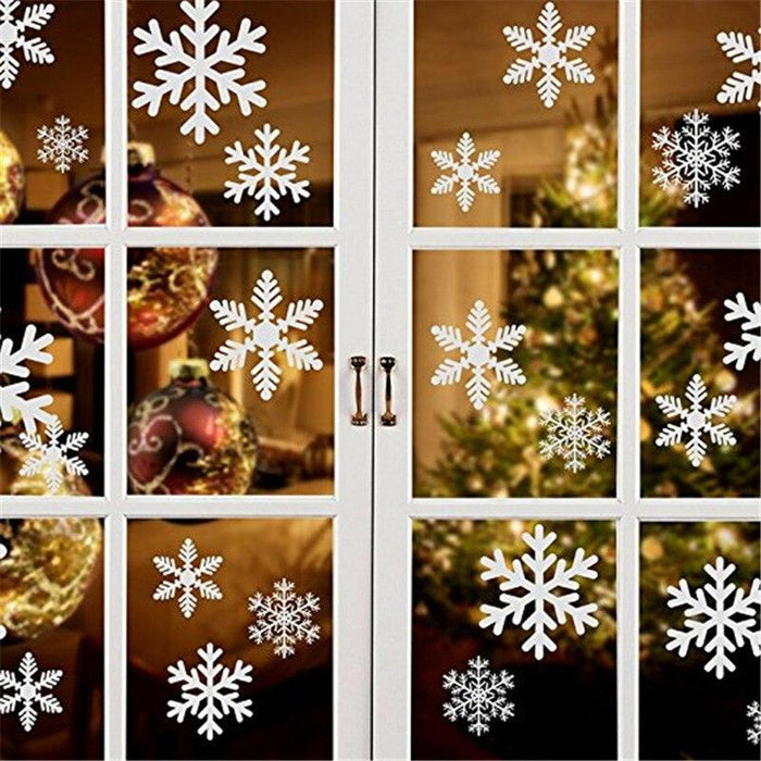 27-Piece Enchanting Snowflake Window Stickers for Christmas